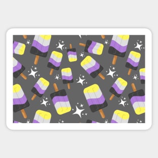 Seamless Reapeating Non-Binary Pride Flag Ice Pop Pattern Sticker